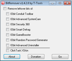 BitRemover thumb Remove Left Over Entries of IObit Products with T Tools BitRemover