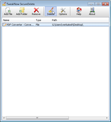TweaknowSecureDelete thumb Tweaknow SecureDelete deletes files and folders Permanently from your hard drive