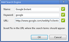 settngGoogleInstantasdefaultsearchengineinGoogleChrome thumb How to make Google Instant as default Search Engine in Firefox,Google Chrome and in Internet Explorer
