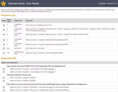 Bookmark Sentrys report on bad and duplicate links in Chrome bookmarks thumb Bookmark Sentry Scans and shows duplicate & dead links in your Google Chrome Bookmarks