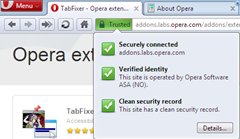 Operas new safer address field thumb Opera 11 mimics Chrome, gets new Address field, allows extensions to run in Private Mode & on Secure Connections
