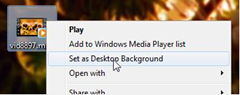 set video as desktop background in windows 7 with DreamScene Seven