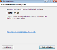 Firefox 3.6.15 update thumb Firefox 3.6.15 Release Fixes Java Applets Loading Issue in Firefox 3.6.14