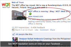WOT reputation icons for links on Facebook thumb WOT Beta Version Now shows Its Reputation Icons for Links on Twitter and Facebook Too