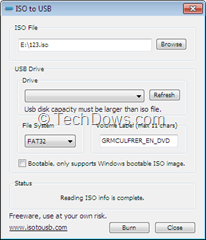 ISO to USB thumb ISO to USB Burns ISO Image Files to USB Drives