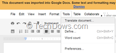 Translate document