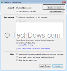 disconnect account thumb How to Uninstall Google Drive from your Computer