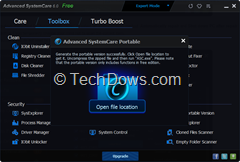 Advanced SystemCare portable created open file location thumb How to Make Advanced SystemCare Portable Version