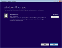 Windows 8 Pro purchase screen thumb Upgrade to Windows 8 Pro for Just RS. 699 In India