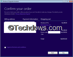 confirm order page thumb Upgrade to Windows 8 Pro for Just RS. 699 In India