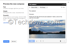 preview new Gmail compose thumb How to Try Gmail&rsquo;s New Compose in a Pop up Window