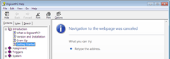 CHM navigation to the webpage was cancelled