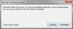 Plugin Hang UI in Firefox 20