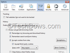 disable accepting thrid party cookies firefox thumb How to block Third Party Cookies in Chrome, Firefox and IE Browsers