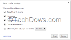 Reset Profile Settings Dialog thumb Google Chrome to get Reset Profile Settings Button