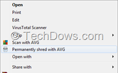 Permanently shred with AVG context menu thumb AVG 2014: How to Remove “Permanently Shred with AVG” Option from Context Menu