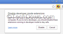 Chrome disable developer mode extensions warning thumb Chrome asks to disable Extensions installed in developer mode