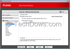 Protection Cloud option in Avira Free Antivirus Settings thumb Avira integrates Protection Cloud into Avira Free Antivirus 2014