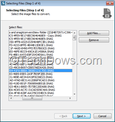 Snagit image conversion wizard with addition of .snag files thumb How to batch Convert SNAG files to PNG Image format?