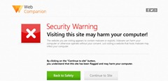 Web companion warning thumb Lavasoft releases Web Companion Beta for Ad Aware