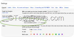 undo send option in Gmail Settings