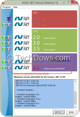.NET Framework 4.6 version shown by a tool in Windows 8