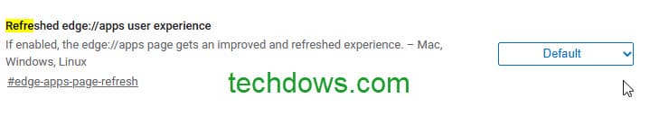 Refreshed edge apps user experience flag