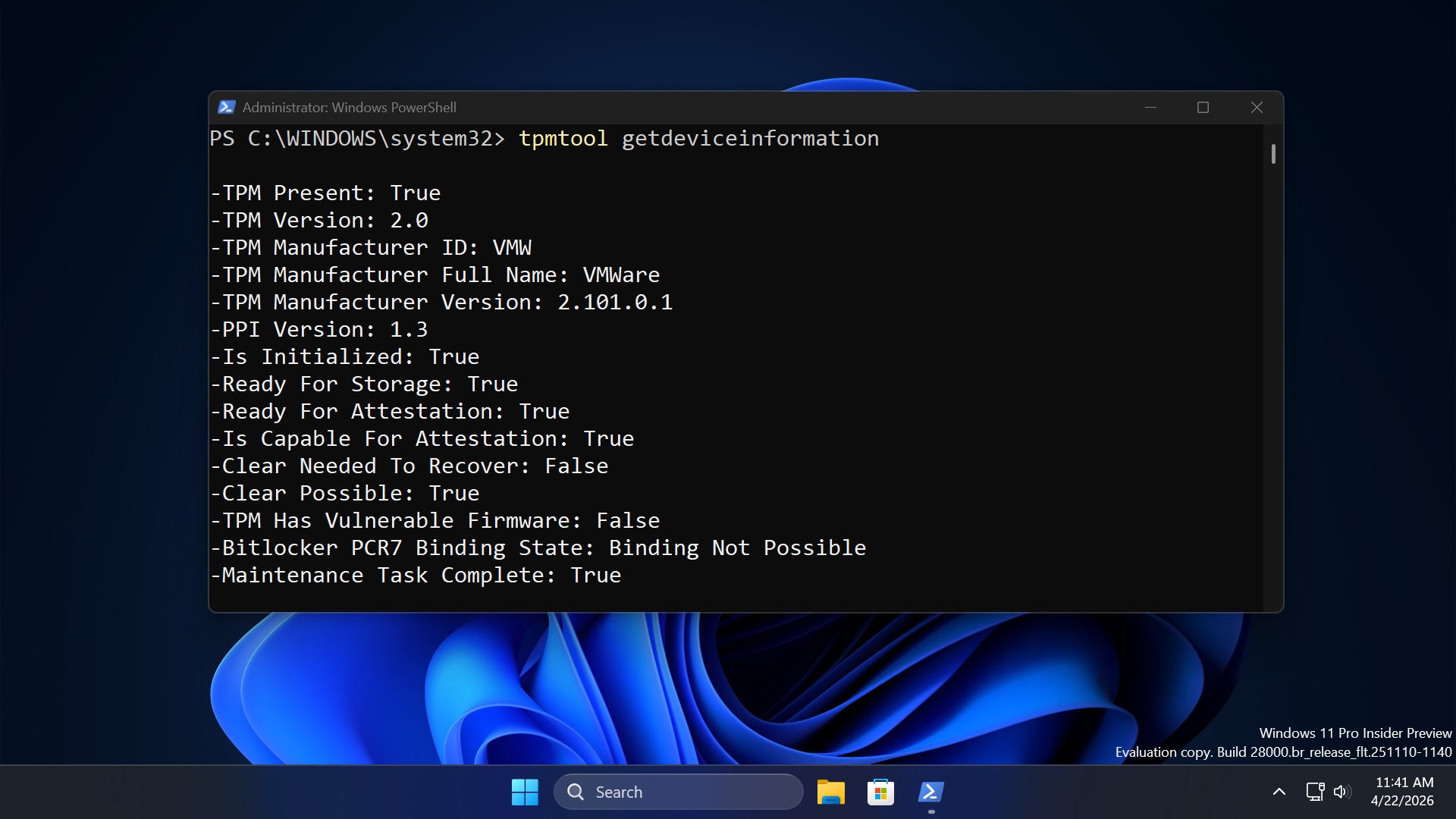 check tpm version windows 11