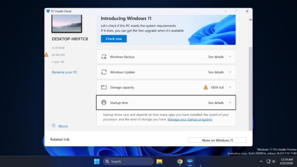 Download PC Health Check App for Windows 10 and Windows 11