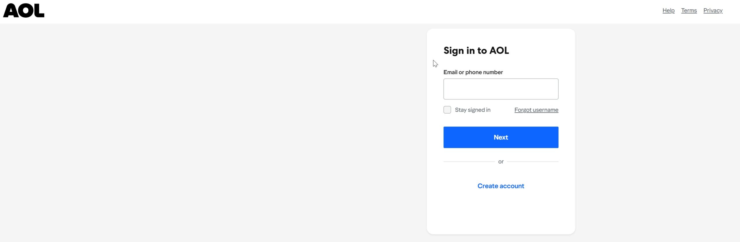 AOL email sign in link