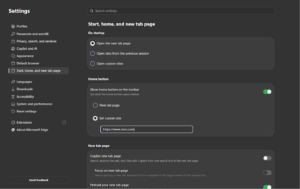 Add a new page Microsoft Edge msn