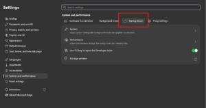 Disable Startup Boost and Background Apps