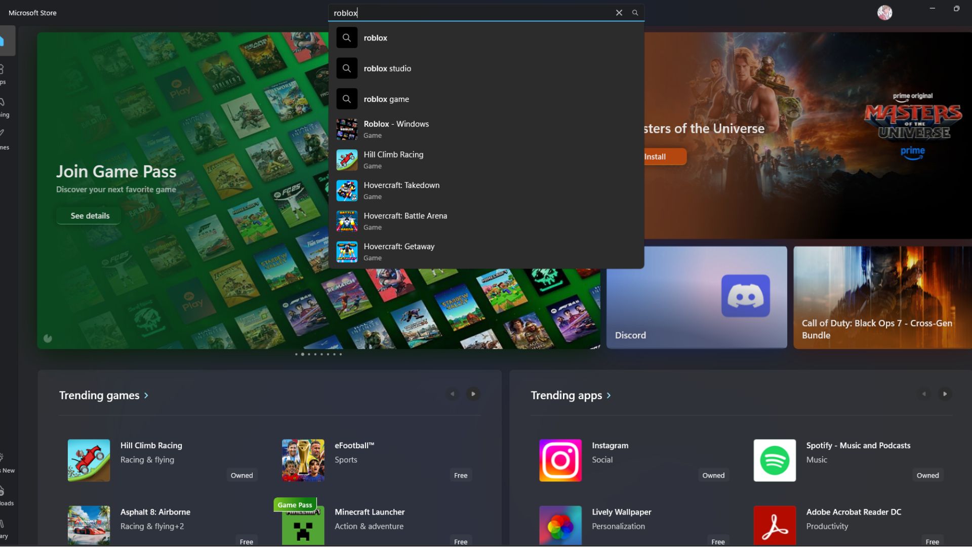 Download Roblox for Windows 11 10 from Microsoft Store