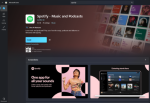 Download Spotify from the Microsoft Store