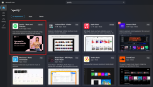 Download Spotify from the Microsoft Store