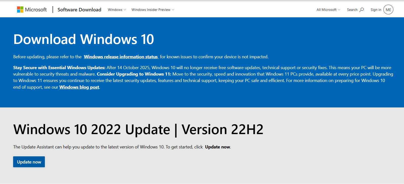 Download the Windows 10 ISO