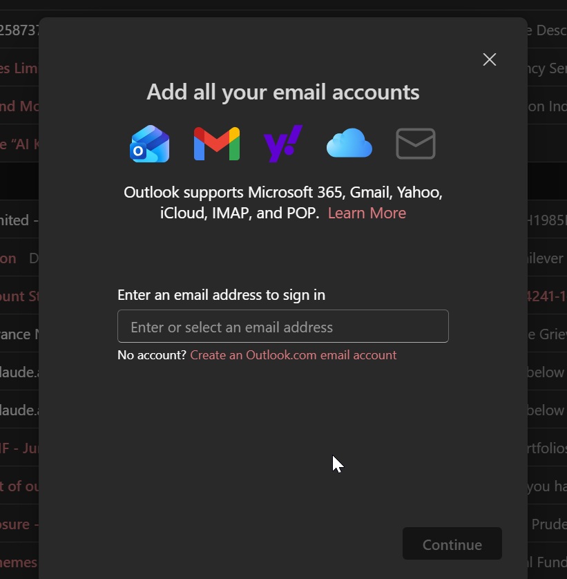 Hotmail app for Windows 11