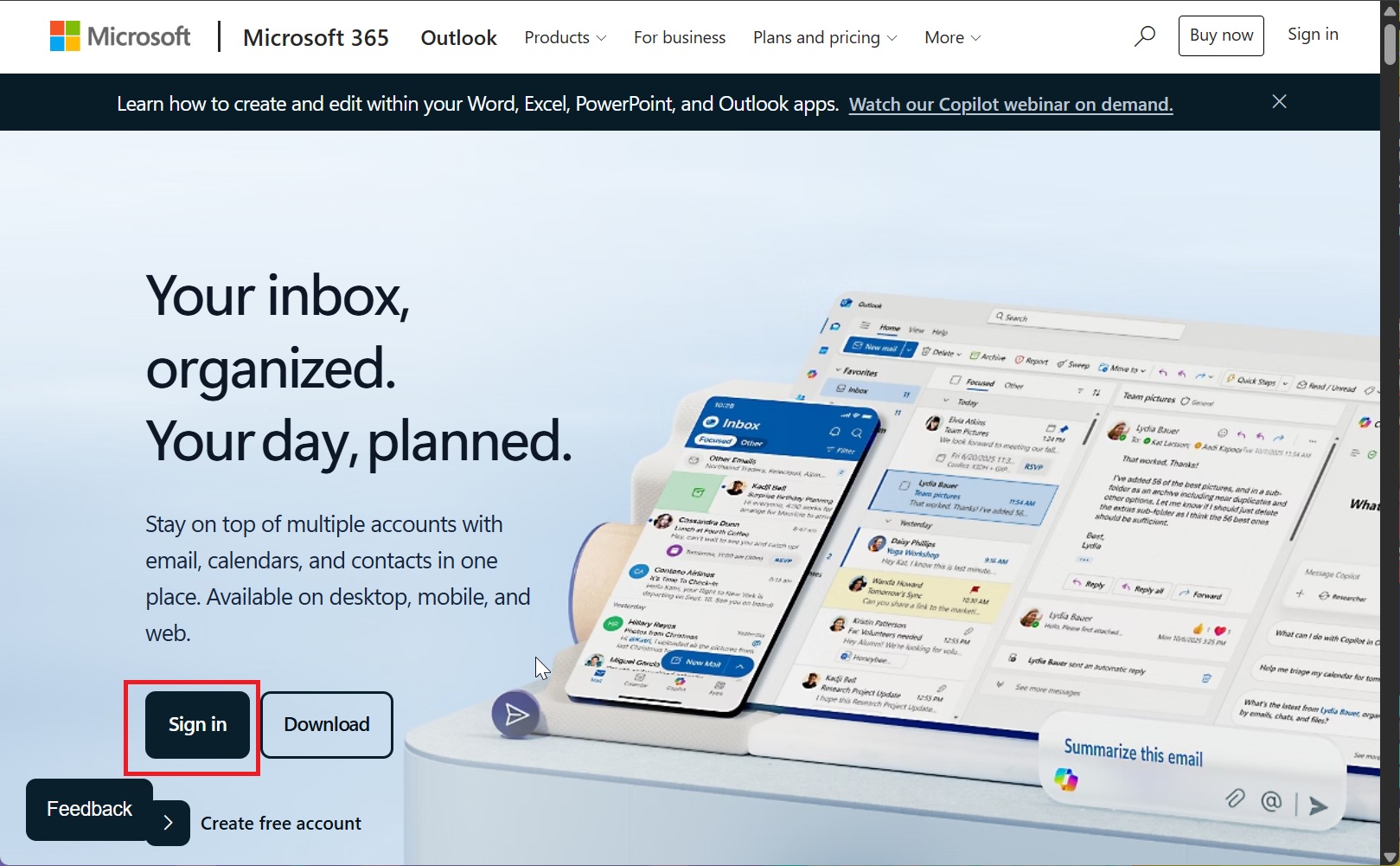 Hotmail.com email access link