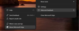 Microsoft Edge Help and feedback About Microsoft Edge