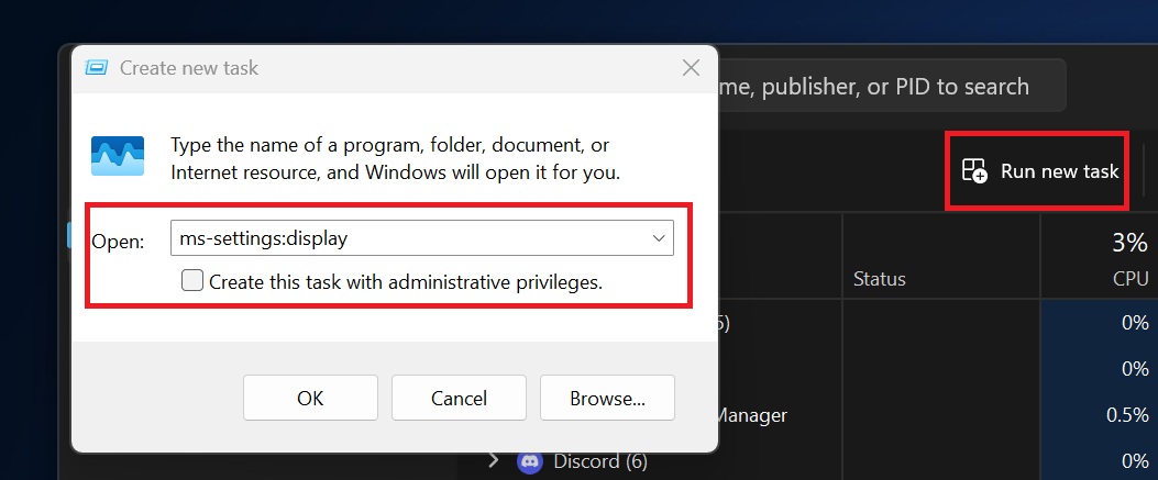 Open Display Settings in Windows 11 using Windows Terminal