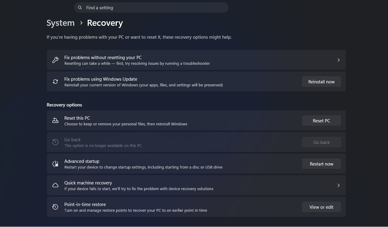 Reinstall the current version of Windows