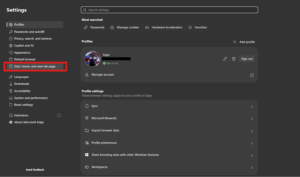 Start, home, and new tab page Settings Microsoft Edge