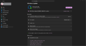 Windows Update Select Check for updates