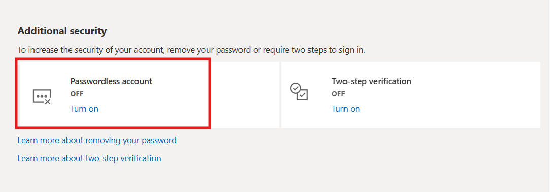 passwordless-account option
