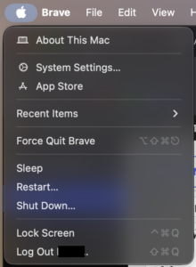 Force Quit on Mac from the Apple Menu