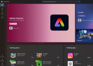 Microsoft Store from the Start menu