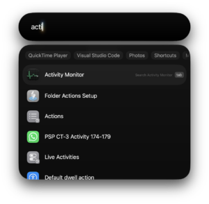 Open Activity Monitor with Spotlight