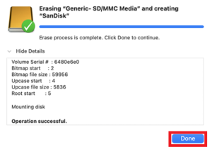 format sd card