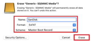 format sd card mac