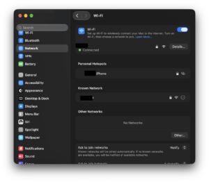 iPhone Personal Hotspot Details